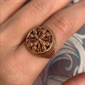Solid 14k gold signet ring